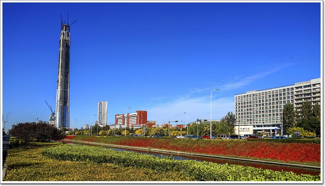 中國(guó)第一高樓——高銀金融117大廈遠(yuǎn)景圖